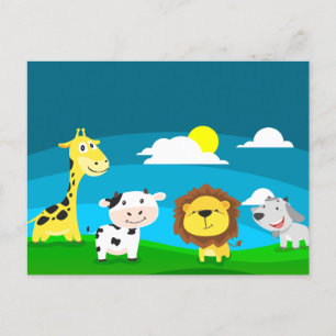 Cartoon animals     postcard