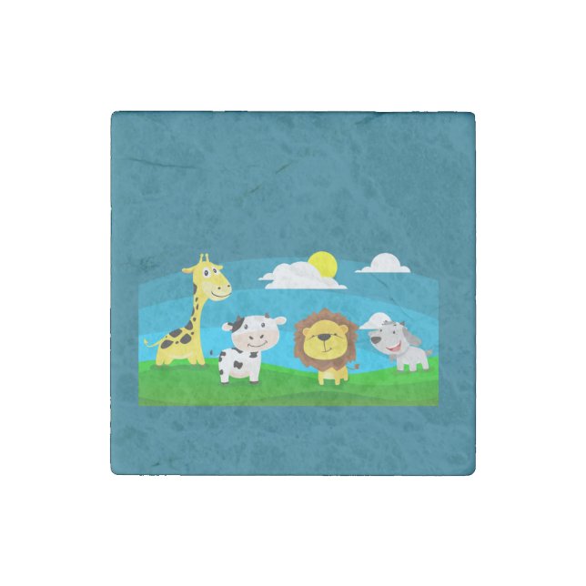 Cartoon animals       stone magnet (Front)