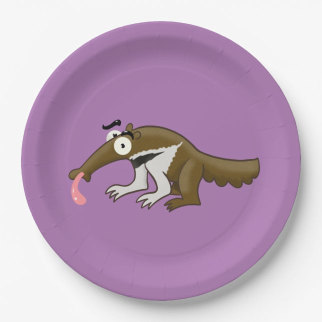 Cartoon Anteater Paper Plates (Front)