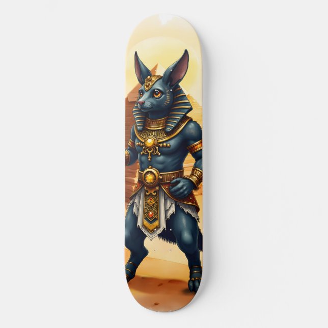 Cartoon Anubis – Egyptian God of the Afterlife  Skateboard (Front)