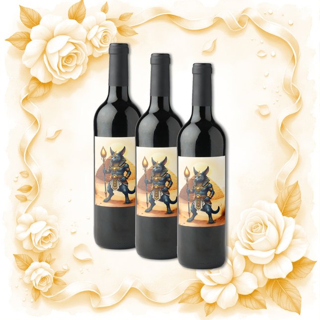 Cartoon Anubis – Egyptian God of the Afterlife  Wine Label (Creator Uploaded)