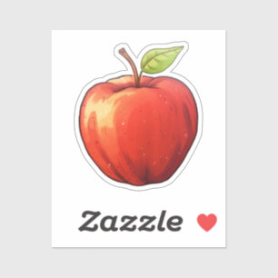 Cartoon apple sticker