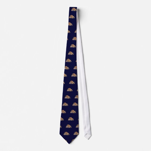 Cartoon Art Bulldog Neck Tie (Front)