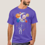 Cartoon Astronaut Space Balloon Planets T-Shirt<br><div class="desc">Cartoon Astronaut Space Balloon Planets T-Shirt .</div>