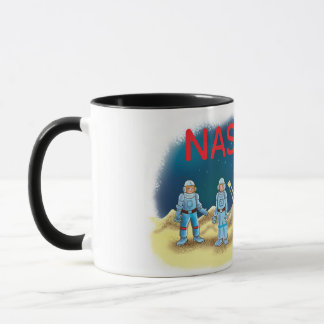cartoon astronauts on the moon Nasa  Mug