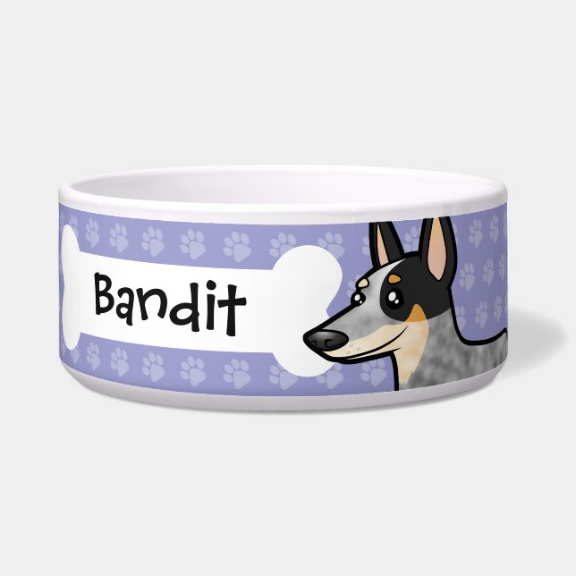 Cartoon Australian Cattle Dog / Kelpie Bowl (Front)