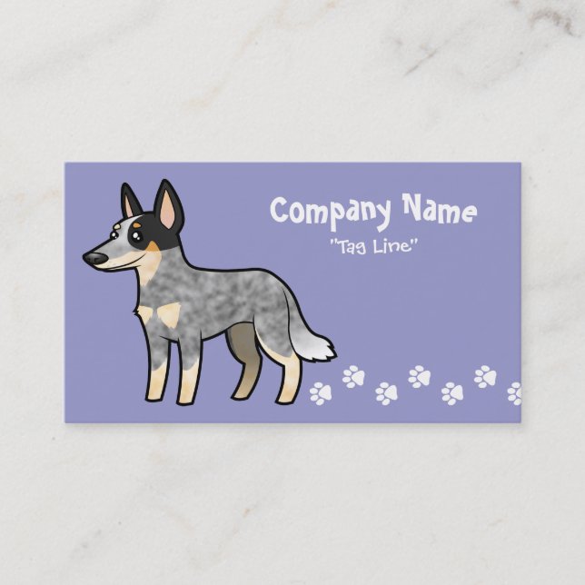 Cartoon Australian Cattle Dog / Kelpie Business Card (Front)