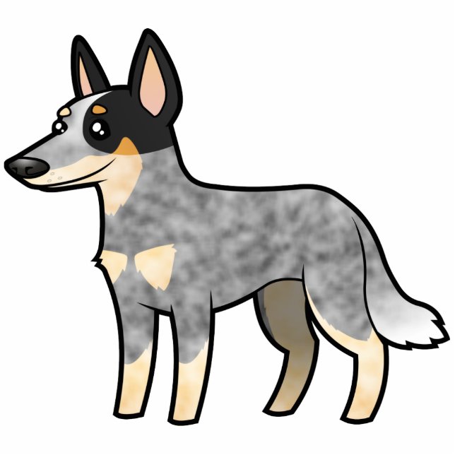Cartoon Australian Cattle Dog / Kelpie Statuette (Front)