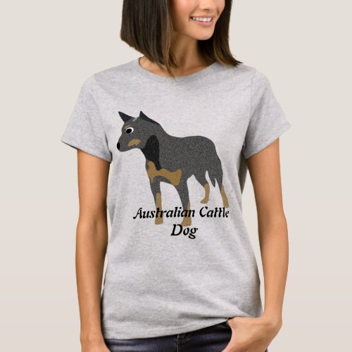 Cartoon Australian Cattle Dog T_Shirt