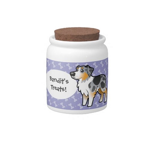 Cartoon Australian Shepherd Candy Jar