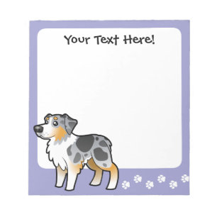 Cartoon Australian Shepherd Notepad
