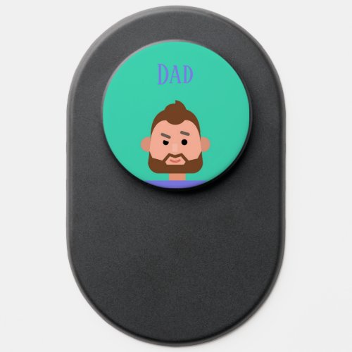 Cartoon avatar of dad custom name PopSocket