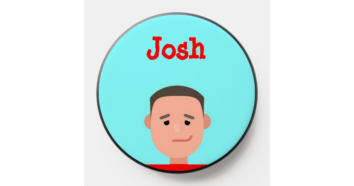Cartoon avatar smart guy custom name PopSocket | Zazzle
