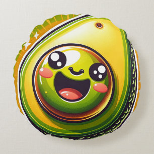 Cartoon Avocado Half Round Pillow – Whimsical
