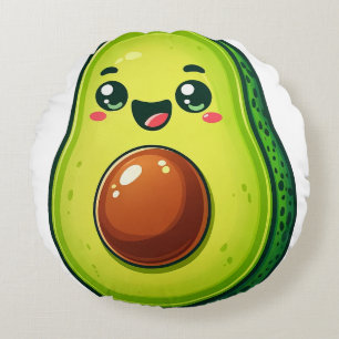 Cartoon Avocado Half Round Pillow – Whimsical