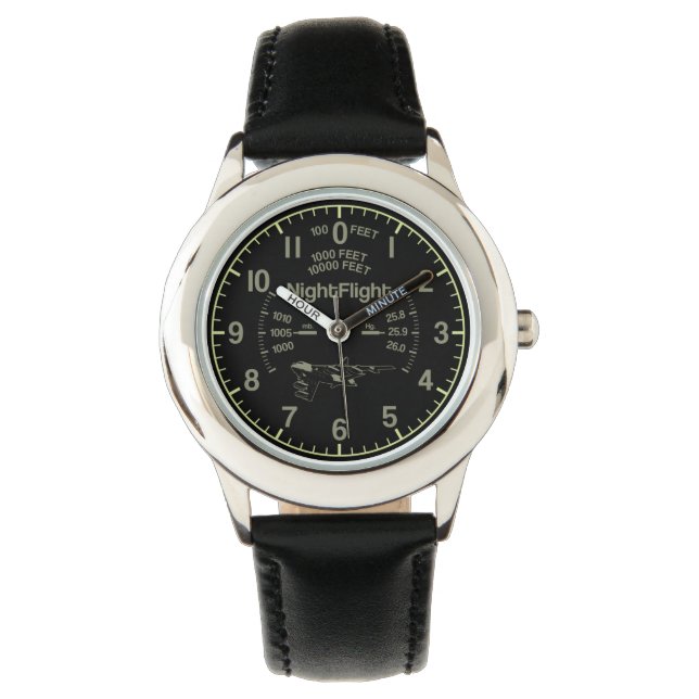Cartoon B-52 Round Clock Watch (Front)