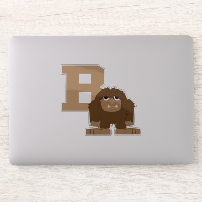 Cartoon B is for Bigfoot Sasquatch Sticker (Computer)