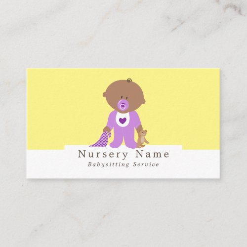 Cartoon Baby  Bear Babysitter Daycare Nursery Business Card