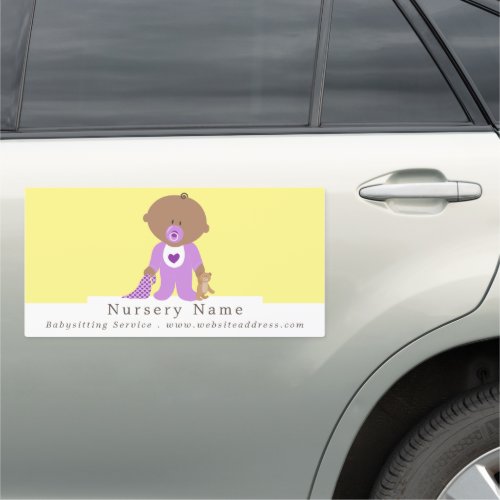 Cartoon Baby  Bear Babysitter Daycare Nursery Car Magnet