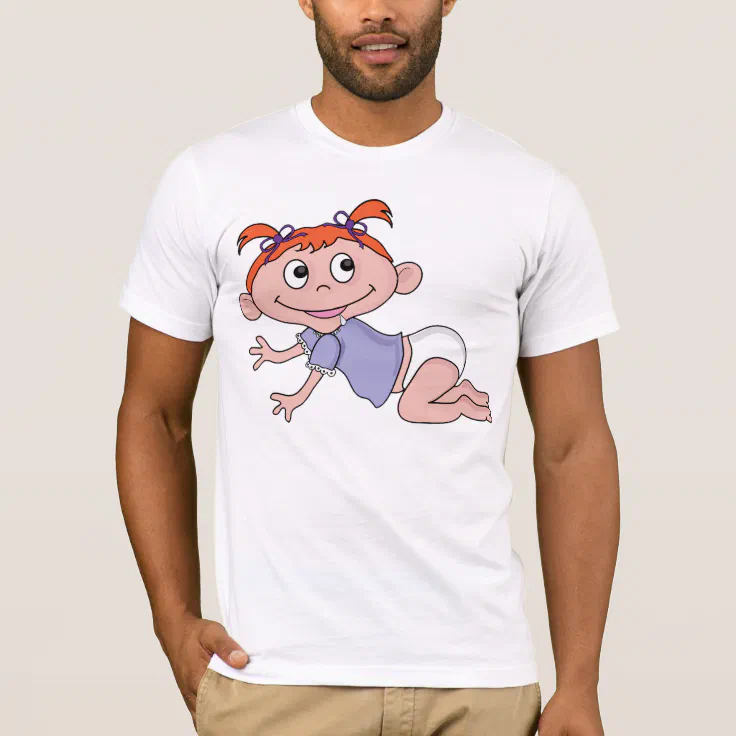 Cartoon Baby Crawling Mens T-Shirt | Zazzle