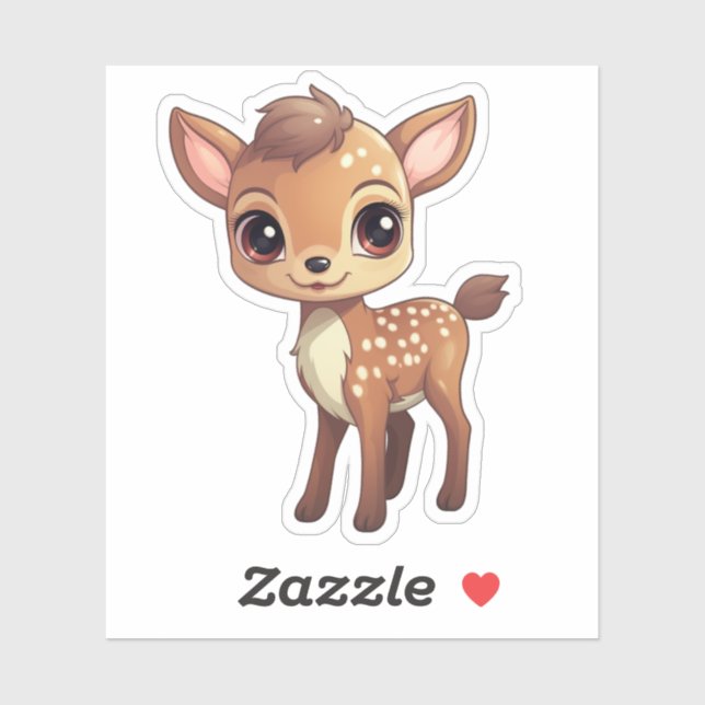 Cartoon baby deer sticker (Sheet)