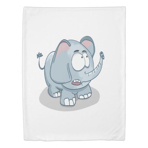 Cartoon baby elephant looking into the sky duvet cover