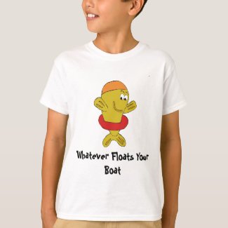 Cartoon Baby Fish With Red Inner Tube T-Shirt