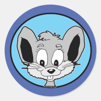 Cartoon Baby Mouse Head Classic Round Sticker