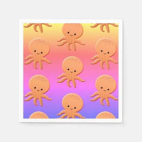 Cartoon Baby Octopus Napkins