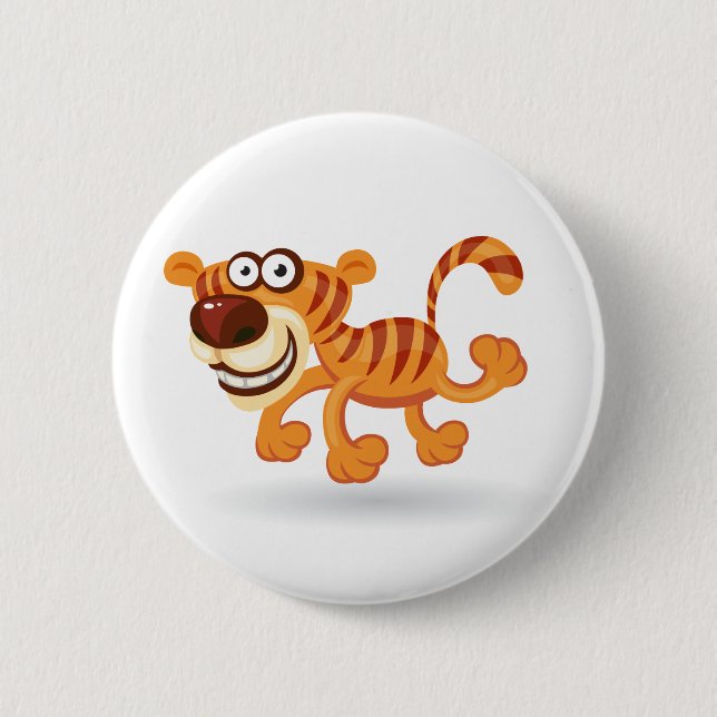 Cartoon baby tiger pinback button (Front)