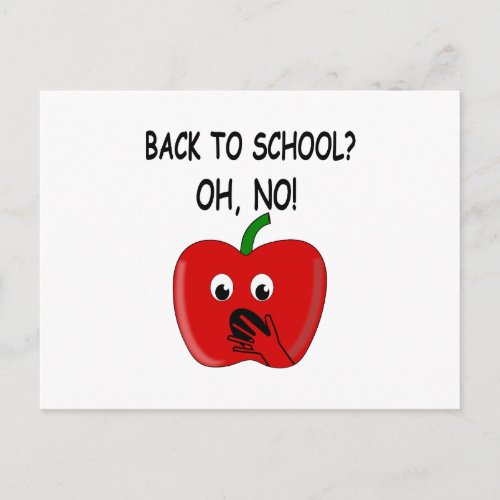 Cartoon Back To School Apple Postcard