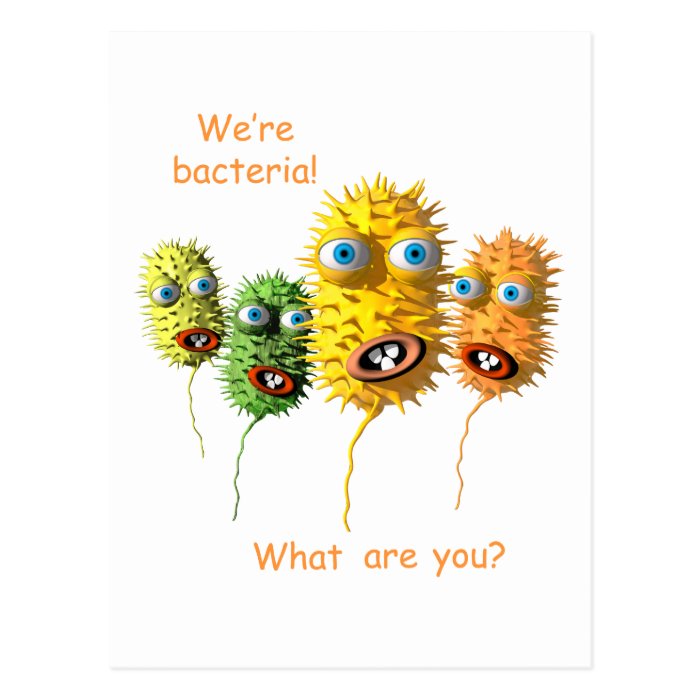 Cartoon Bacteria postcard