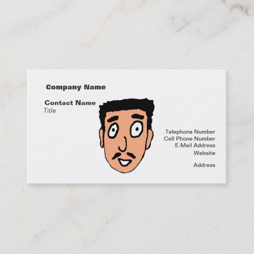 Cartoon Bad Pick up Line Slimy Moustache Guy Business Card