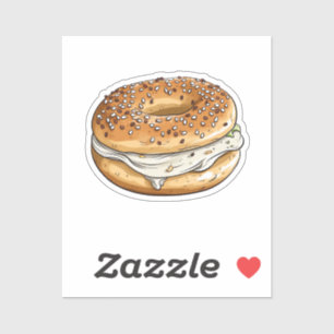Cartoon bagel sticker