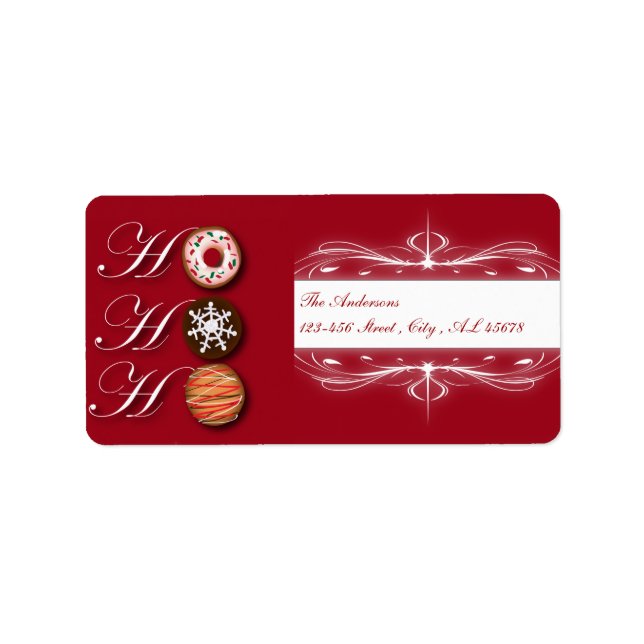 Cartoon baker Donut Christmas Cookies HoHoHo Label (Front)