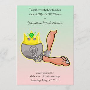 Cartoon Ball And Chain Wedding Invitation