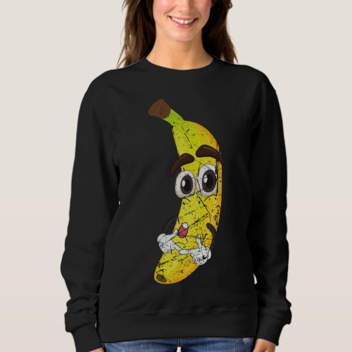 Cartoon Banana Fruit Lover Healthy Food Vegetarian Sweatshirt