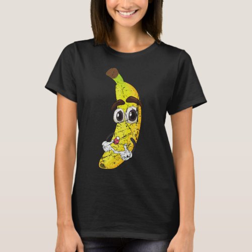 Cartoon Banana Fruit Lover Healthy Food Vegetarian T_Shirt