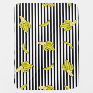 Cartoon banana patches: retro style. baby blanket