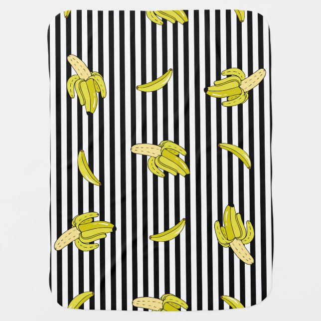 Cartoon banana patches: retro style. baby blanket (Front)
