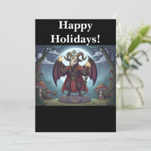 Cartoon Baphomet Holiday Card