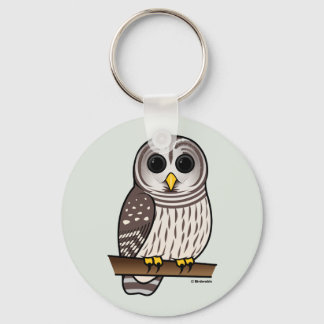 Cartoon Barred Owl Keychain