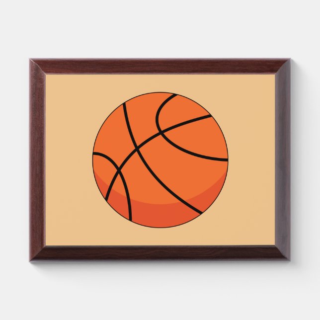Cartoon Basketball Ball Award Plaque (Horizontal)