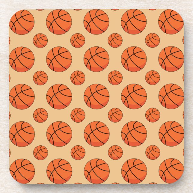 Cartoon Basketball Ball Beverage Coaster (Front)
