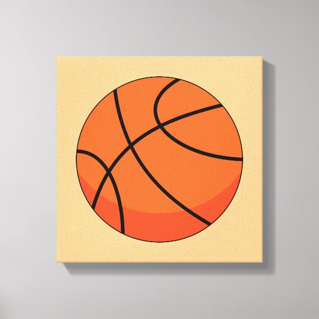 Cartoon Basketball Ball Canvas Print (Front)