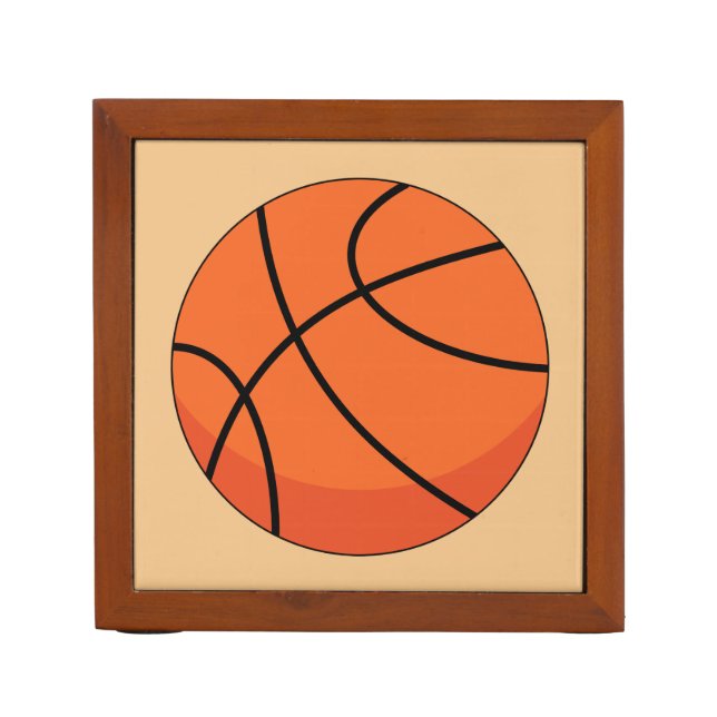 Cartoon Basketball Ball Desk Organizer (Front)