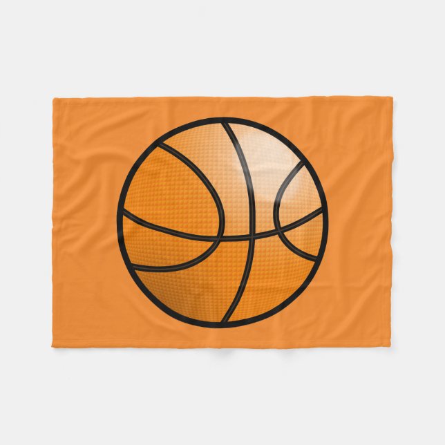 Cartoon Basketball Ball Fleece Blanket (Front (Horizontal))