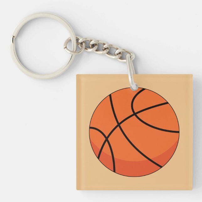 Cartoon Basketball Ball Keychain (Front)