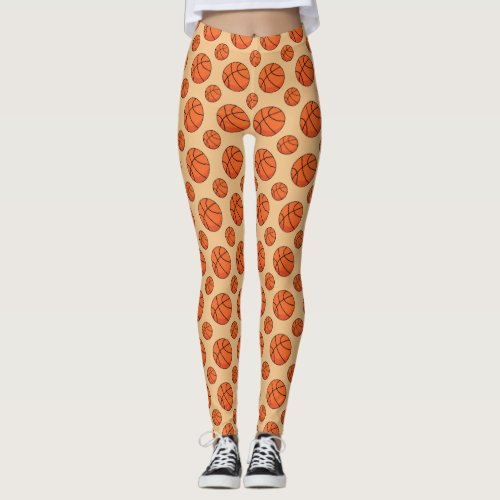 Cartoon Basketball Ball Leggings