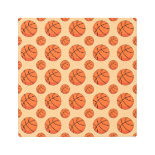 Cartoon Basketball Ball Metal Print